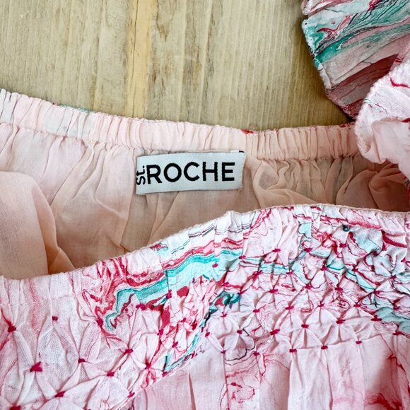 NWT - St Roche Rowen Dress Pink Marbled Midi 2, 4, 6, Organic Cotton - Picture 5 of 10